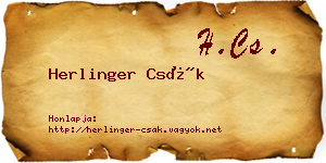Herlinger Csák névjegykártya